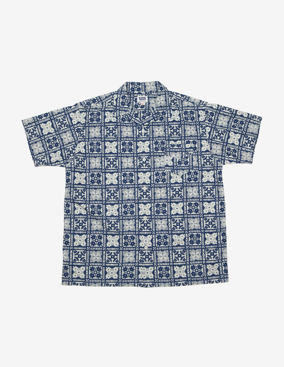 22S-PIS1 Indigo Cotton Hawaiian Shirts