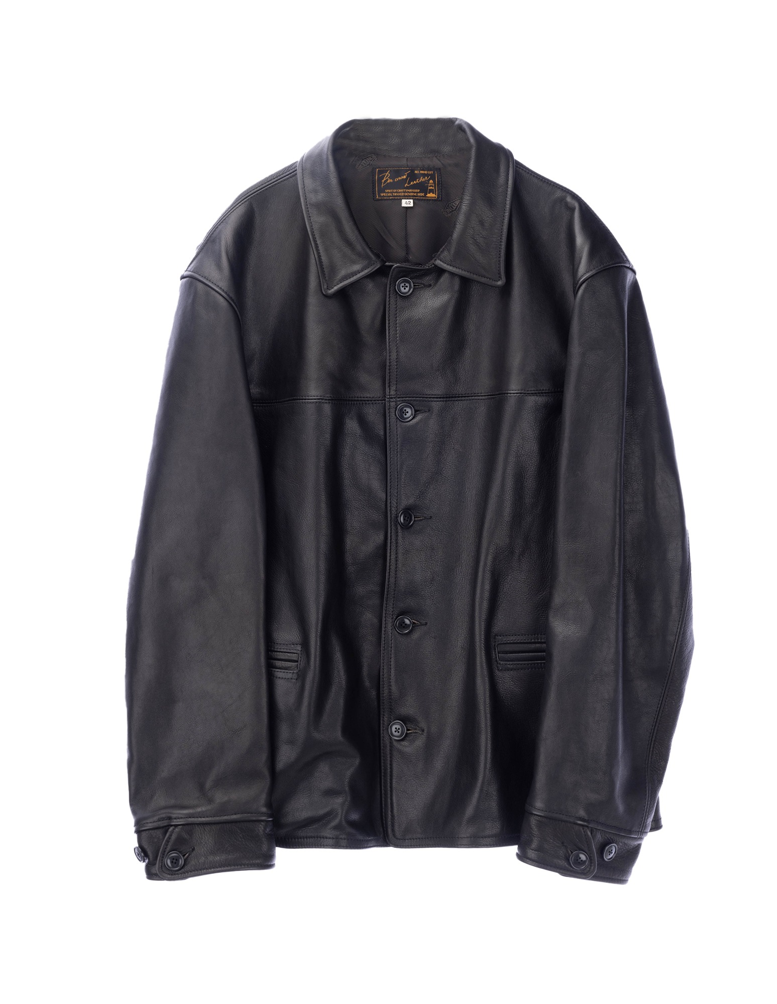 Sasha Leather Car Coat (Black)