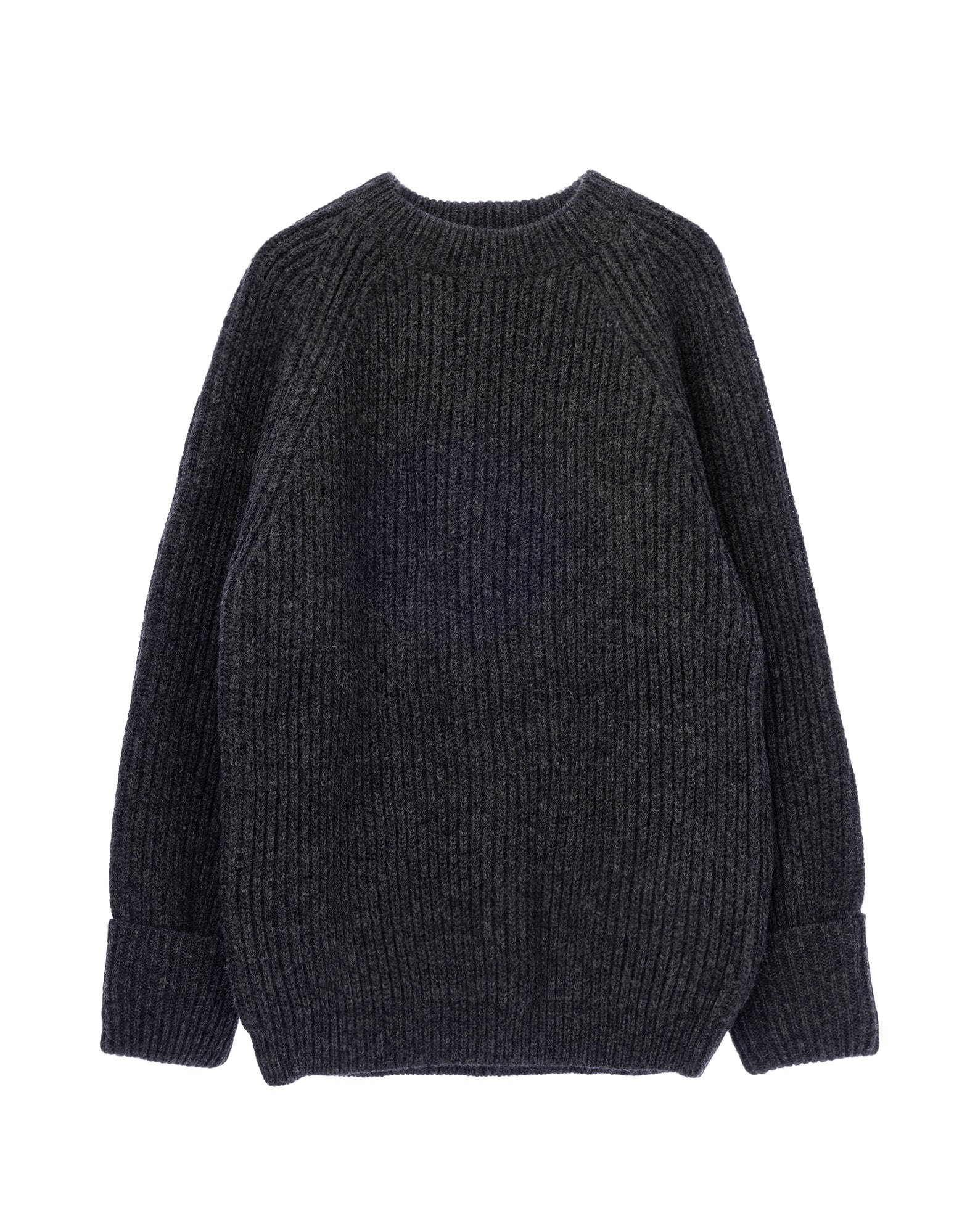 Fisher Man Sweater Shetland Wool (Charcoal)
