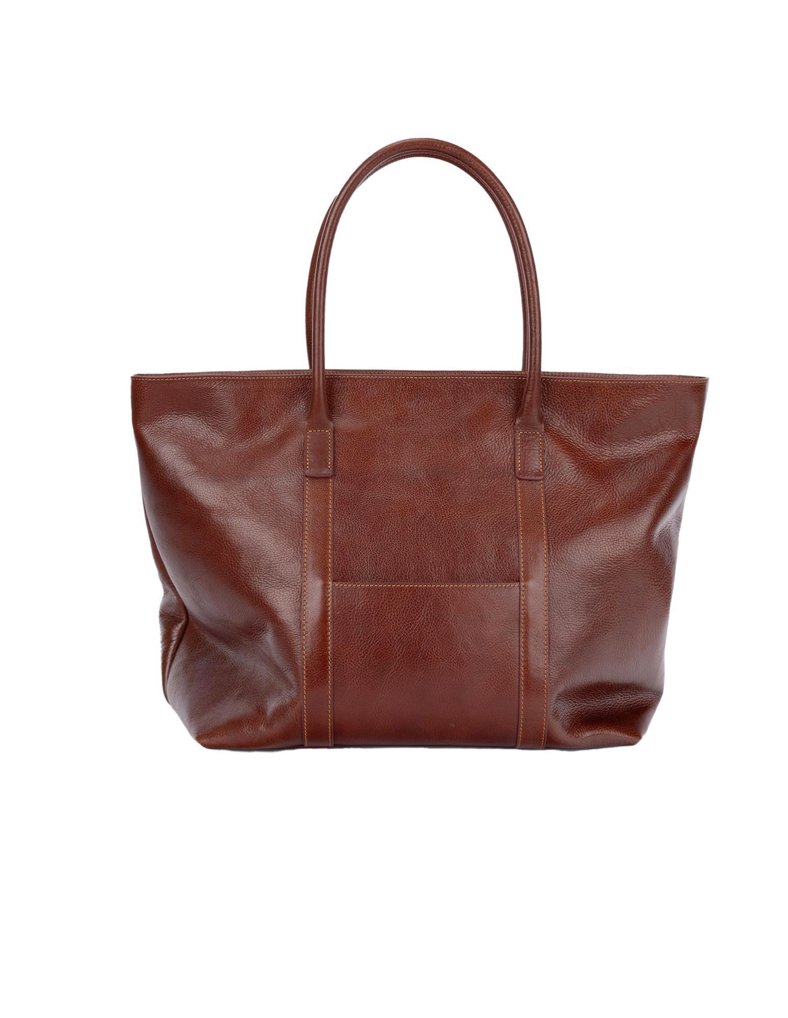 Essential Leather Tote Bag (Tan)