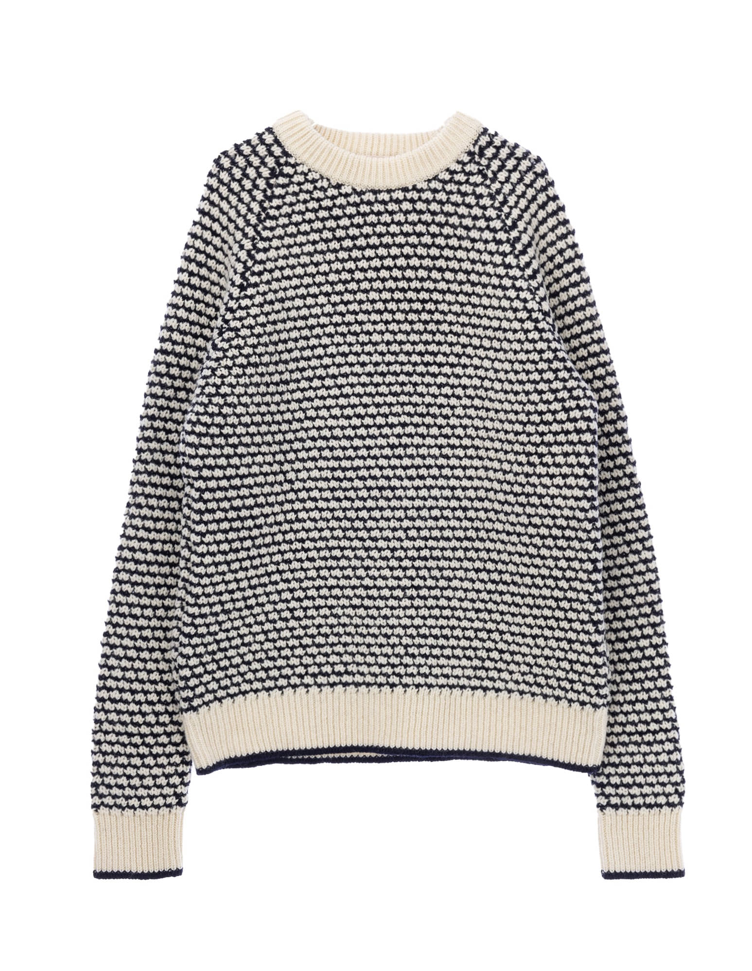 Popcorn Sweater Shetland Wool  (Navy)