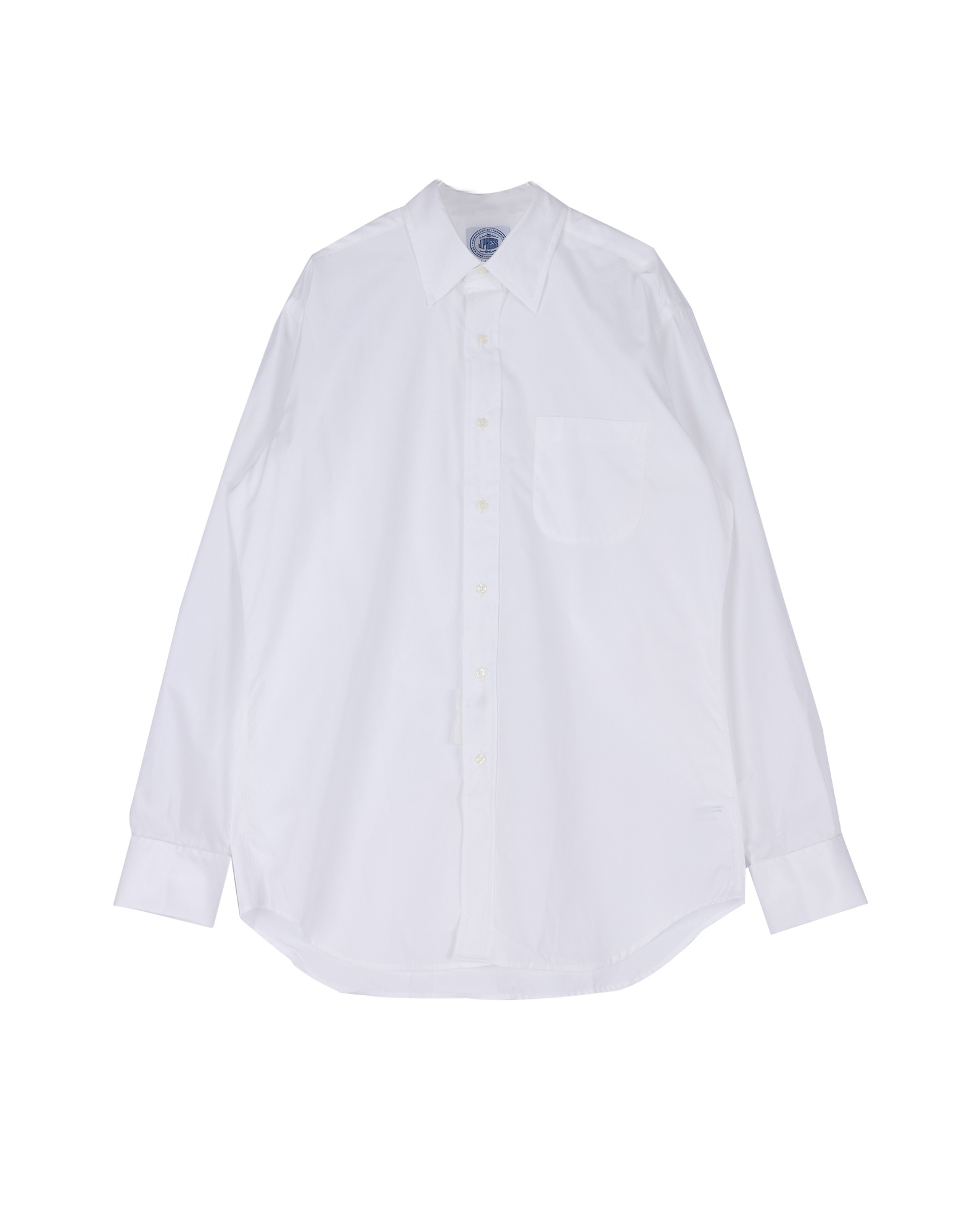 Broadcloth Point Collar French Cuff Shirt (White)