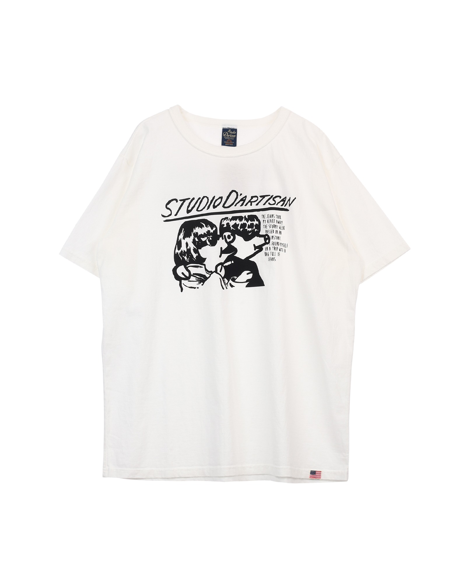 8144A USA cotton print T-shirt (White)