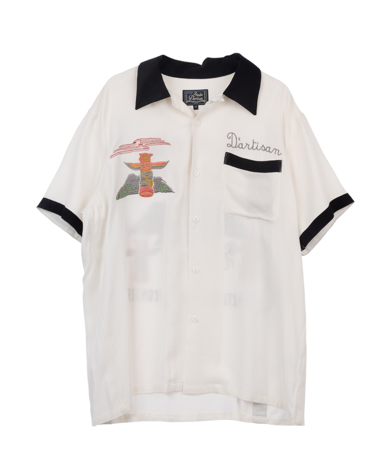 5710 Embroidered Bowling Shirt (Ivory)