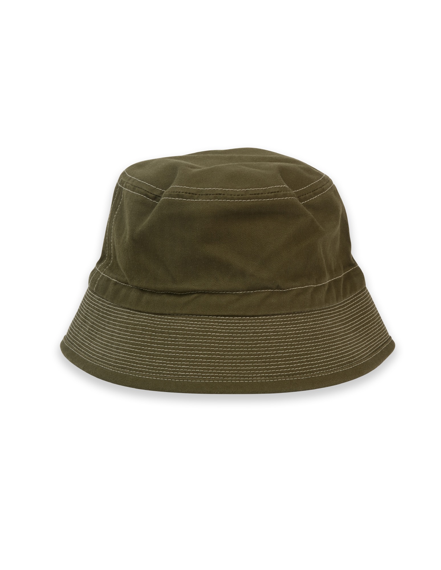 Organic Cotton Herringbone Bucket Hat (Olive)