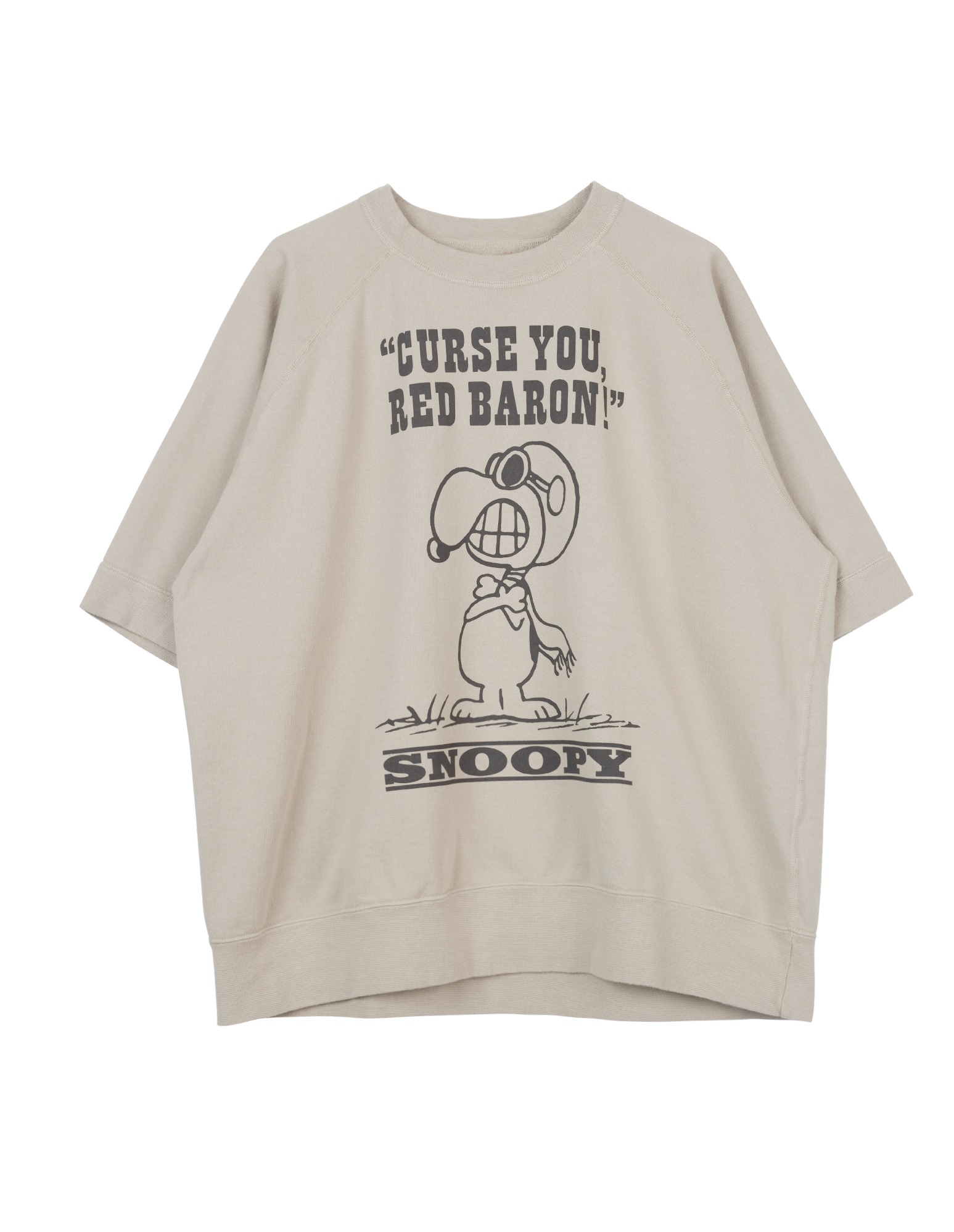 TMC2420 SHORT SLEEVE SWEAT SHIRT SNOOPY &quot;CURSE YOU, RED BARON!&quot; (Sand)