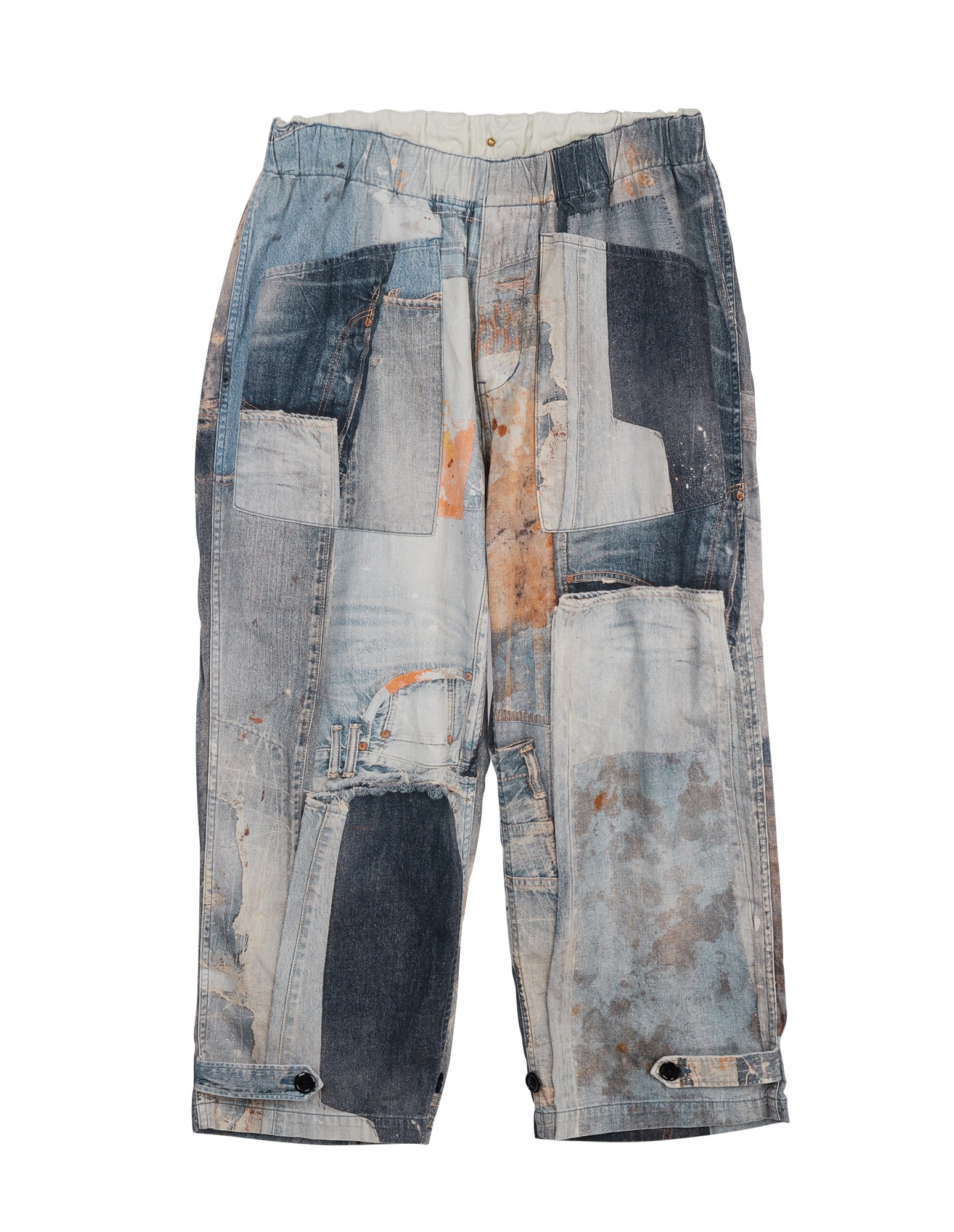 AN278 Archive Denim Collage Wide Easy Pants (Indigo)
